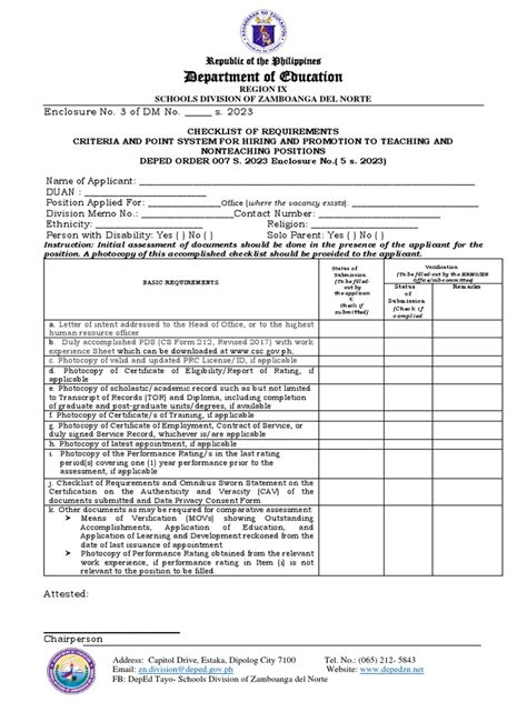do no.7 s.2023|Checklist DepEd Order 7 S 2023 .